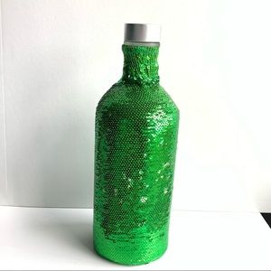 Green Sequined Glass Bottle 750 mL